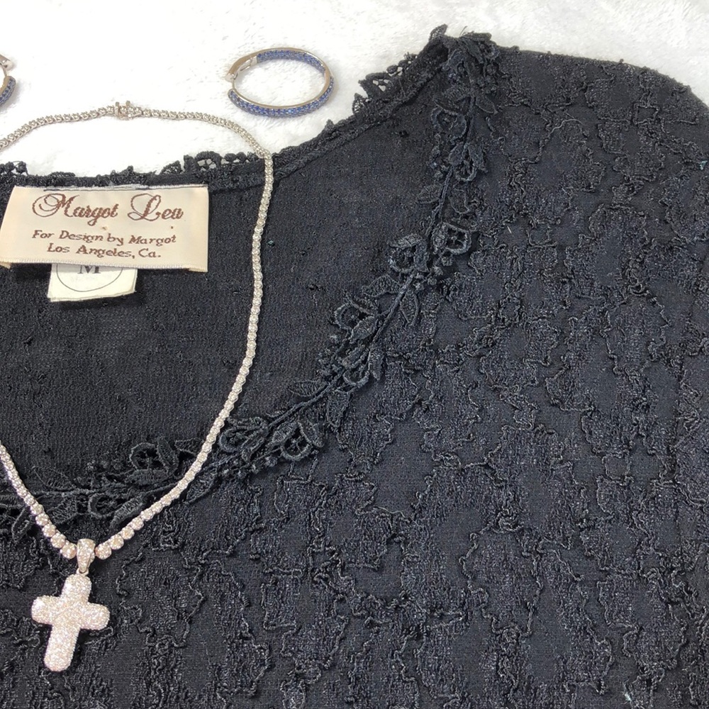 Margot Lea long sleeve black lacy midi dress - Picture 4 of 5